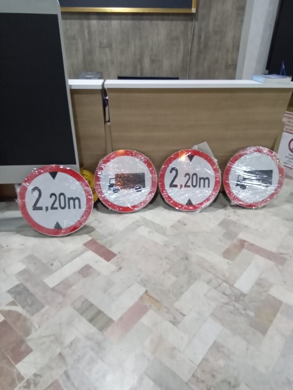 Speed and height restriction signs ready for delivery