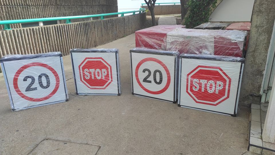 Speed and height restriction signs ready for delivery
